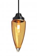  1JT-SULUAM-EDIL-BK - Besa, Sulu Cord Pendant, Amber Bubble, Black Finish, 1x4W LED Filament