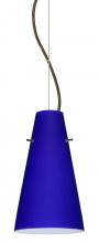  1KX-4124CM-LED-BR - Besa Cierro LED Cable Pendant Cobalt Blue Matte Bronze 1x9W LED