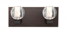  2WF-BOCABB-LED-BR - Besa, Boca Vanity, Clear Bubble, Bronze Finish, 2x5W LED