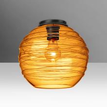  462782C-BK - Besa Wave 10 Ceiling Black Amber 1x60W E26 Base