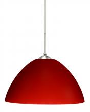  J-420131-SN - Besa Tessa Pendant For Multiport Canopy Satin Nickel Red Matte 1x75W Medium Base