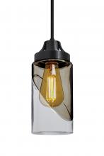  J-BLINKSM-EDIL-BK - Besa, Blink Cord Pendant For Multiport Canopy, Trans. Smoke/Clear, Black Finish, 1x4W