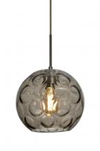  J-BOMYSM-EDIL-BR - Besa Bombay Pendant For Multiport Canopy, Smoke, Bronze Finish, 1x8W LED Filament