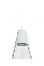  RXP-TIMO6WC-LED-SN - Besa, Timo 6 Cord Pendant,Clear/White, Satin Nickel Finish, 1x9W LED