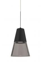  X-TIMO6BS-LED-SN - Besa, Timo 6 Cord Pendant For Multiport Canopies,Smoke/Black, Satin Nickel Finish, 1x