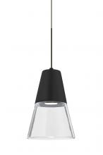  XP-TIMO6BC-LED-BR - Besa, Timo 6 Cord Pendant,Clear/Black, Bronze Finish, 1x9W LED