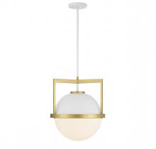  7-4600-1-142 - Carlysle 1-Light Pendant in White with Warm Brass Accents