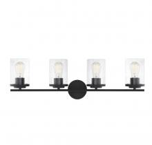  8-8020-4-BK - Marshall 4-Light Bathroom Vanity Light in Matte Black