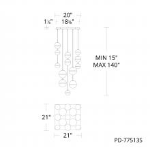  PD-77513S-AB - Cyllindra Chandelier Light