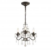  4534-EB-CL-MWP - Paris Market 3 Light Hand Cut Crystal English Bronze Mini Chandelier