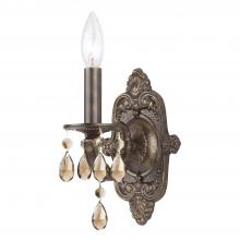  5021-VB-GT-S - Paris Market 1 Light Golden Teak Swarovski Strass Crystal Venetian Bronze Sconce