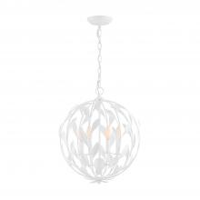  504-MT - Broche 4 Light Matte White Mini Chandelier