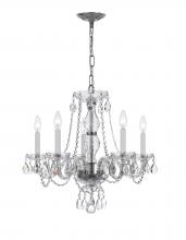  5085-CH-CL-I - Traditional Crystal 5 Light Clear Italian Crystal Polished Chrome Chandelier