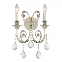  5112-OS-CL-MWP - Regis 2 Light Hand Cut Crystal Olde Silver Sconce