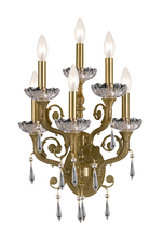  5176-AG-CL-MWP - 6 Light Clear Crystal Aged Brass Cast Brass Wall Mount