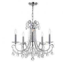  6825-CH-CL-SAQ - Othello 5 Light Spectra Crystal Polished Chrome Chandelier