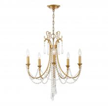  ARC-1905-GA-CL-MWP - Arcadia 5 Light Antique Gold Chandelier