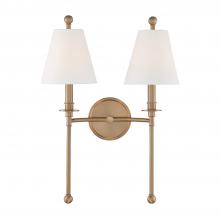  RIV-383-AG - Riverdale 2 Light Aged Brass Sconce