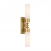  WLX-302-AG - Wilcox 2 Light LED Aged Brass Sconce