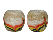  PG10119 - Crown Point Hand Blown Art Glass Candle Holder 2-Piece Set