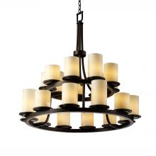  CNDL-8767-10-CREM-DBRZ - Dakota 21-Light 2-Tier Ring Chandelier