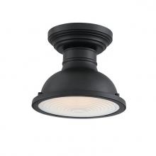  6113200 - 9 in. 1 Light Semi-Flush Textured Black Finish Frosted Prismatic Lens