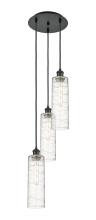  113B-3P-BK-G434-12DE - Crown Point - 3 Light - 12 inch - Matte Black - Cord Hung - Multi Pendant