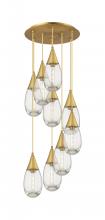  119-450-1P-BB-G450-6CL - Malone - 9 Light - 20 inch - Brushed Brass - Multi Pendant