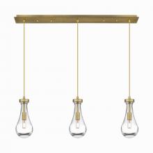  123-451-1P-BB-G451-5CL - Owego - 3 Light - 37 inch - Brushed Brass - Linear Pendant