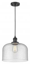  201C-BK-G74-L - Bell - 1 Light - 12 inch - Matte Black - Cord hung - Mini Pendant