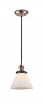  201CBP-ACBK-G41 - Cone - 1 Light - 8 inch - Antique Copper - Cord hung - Mini Pendant