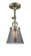  201F-AB-G63-LED - Cone - 1 Light - 6 inch - Antique Brass - Semi-Flush Mount