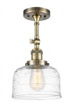  201F-AB-G713-LED - Bell - 1 Light - 8 inch - Antique Brass - Semi-Flush Mount