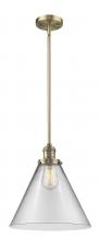  201S-BB-G42-L-LED - Cone - 1 Light - 12 inch - Brushed Brass - Stem Hung - Mini Pendant