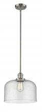  201S-SN-G74-L - Bell - 1 Light - 12 inch - Brushed Satin Nickel - Stem Hung - Mini Pendant