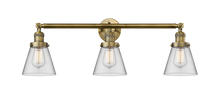 Innovations Lighting 205-BB-G62 - Cone - 3 Light - 30 inch - Brushed Brass - Bath Vanity Light