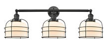  205-BK-G71-CE - Bell Cage - 3 Light - 34 inch - Matte Black - Bath Vanity Light