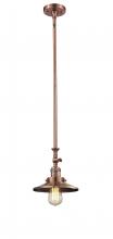  206-AC-M3 - Railroad - 1 Light - 8 inch - Antique Copper - Stem Hung - Mini Pendant