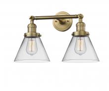  208-BB-G42-LED - Cone - 2 Light - 18 inch - Brushed Brass - Bath Vanity Light