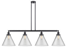  214-BK-G42-L - Cone - 4 Light - 56 inch - Matte Black - Stem Hung - Island Light