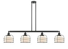  214-BK-G71-CE - Bell Cage - 4 Light - 53 inch - Matte Black - Stem Hung - Island Light