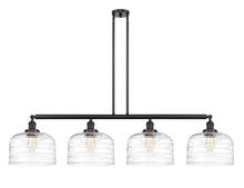  214-BK-G713-L - Bell - 4 Light - 54 inch - Matte Black - Stem Hung - Island Light