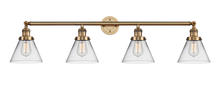  215-BB-G42 - Cone - 4 Light - 44 inch - Brushed Brass - Bath Vanity Light