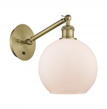  317-1W-AB-G121-8-LED - Athens - 1 Light - 8 inch - Antique Brass - Sconce