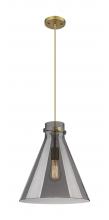  410-1PL-BB-G411-14SM - Newton Cone - 1 Light - 14 inch - Brushed Brass - Cord hung - Pendant