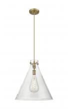  410-1PL-BB-G411-18CL - Newton Cone - 1 Light - 18 inch - Brushed Brass - Cord hung - Pendant