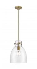  410-1PM-BB-G412-10CL - Newton Bell - 1 Light - 10 inch - Brushed Brass - Cord hung - Pendant