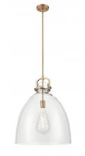  410-1SL-BB-G412-18CL - Newton Bell - 1 Light - 18 inch - Brushed Brass - Pendant