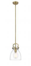  410-1SS-BB-G412-8CL - Newton Bell - 1 Light - 8 inch - Brushed Brass - Mini Pendant