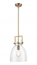  411-1SM-BB-G412-10CL - Newton Bell - 1 Light - 10 inch - Brushed Brass - Mini Pendant